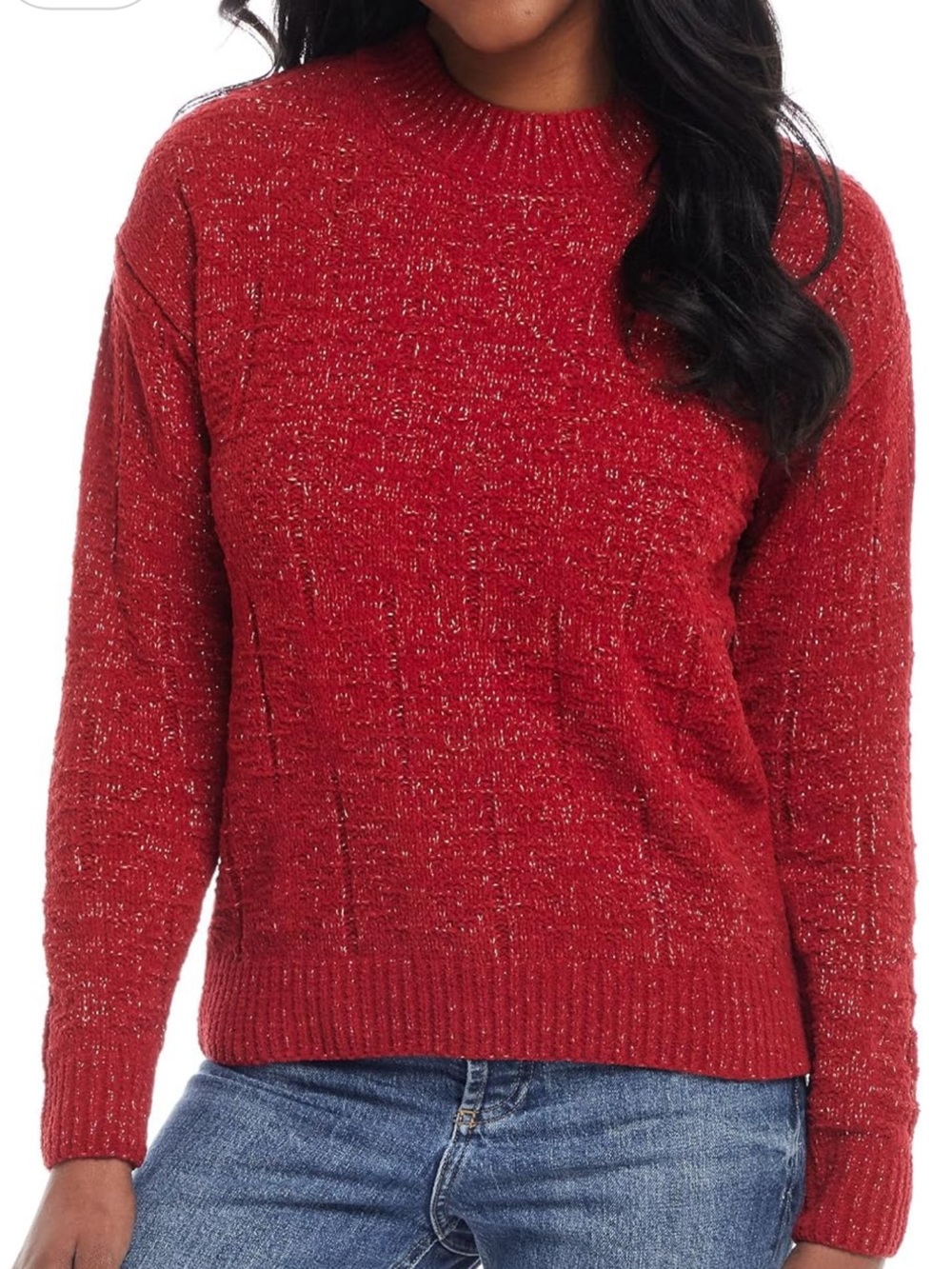 Weatherproof Men's Textured Red Crewneck Sweater